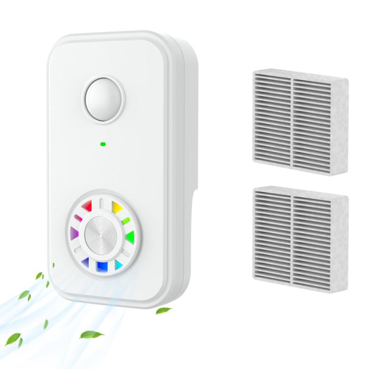 Negative Ion Air Purifier With Built-In Fan And 2 HEPA Filters For Indoor Bathroom Odor Removal — US Plug White