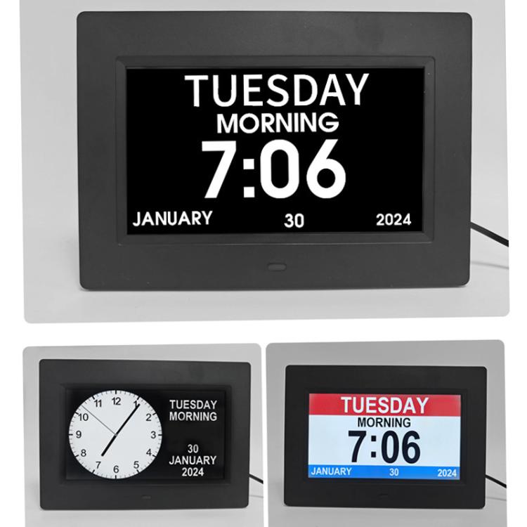 7-inch Digital Frame Calendar Day Clock With 3 Medication Alerts, 5 Custom Alarms, Multi-Language Support — view 10