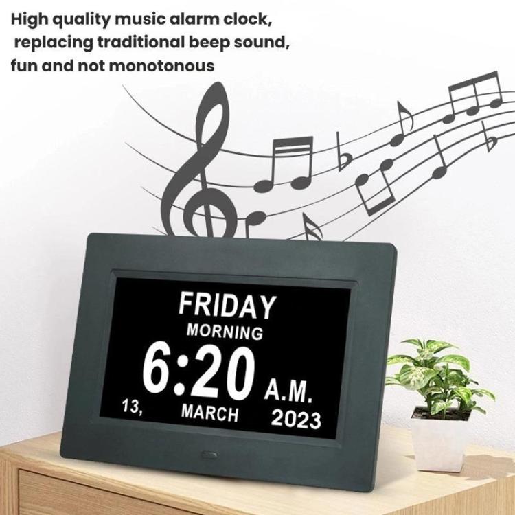 7-inch Digital Frame Calendar Day Clock With 3 Medication Alerts, 5 Custom Alarms, Multi-Language Support — view 13