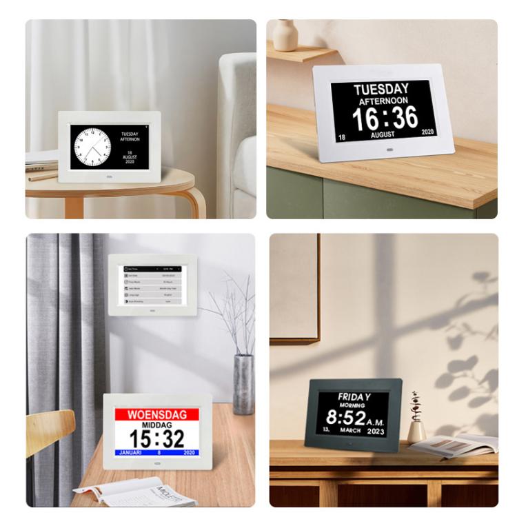 7-inch Digital Frame Calendar Day Clock With 3 Medication Alerts, 5 Custom Alarms, Multi-Language Support — view 15