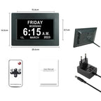 7-inch Digital Frame Calendar Day Clock With 3 Medication Alerts, 5 Custom Alarms, Multi-Language Support — view 17