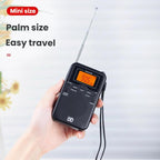 Portable FM/AM Clock-Controlled Stereo Pocket Radio Player