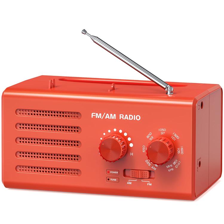 Dual-band FM/AM External Power Socket Radio Player — Red