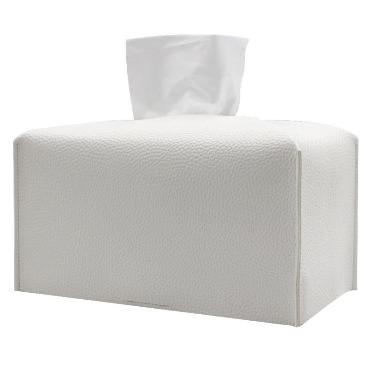 Square Leather Paper Towel Box Paper Towel Bedroom Tissue Box — 12.5x12.5x12cm