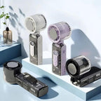 High Speed Folding Cooling Fan Powerful Semiconductor Handheld Turbine Fan — Transparent Purple