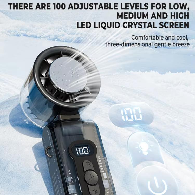 High Speed Folding Cooling Fan Powerful Semiconductor Handheld Turbine Fan — view 6