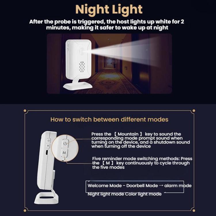 Wireless Infrared Sensor Split Supermarket Welcome Doorbell — view 8