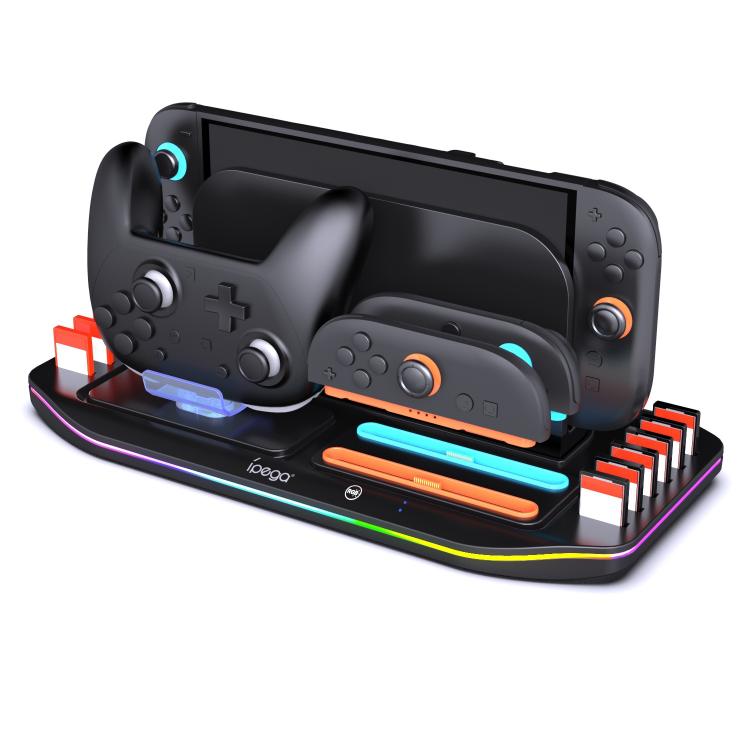 ipega Charging Dock for Nintendo Switch 2 Joy-Con & Pro Controller with RGB Lighting Game Card Holder