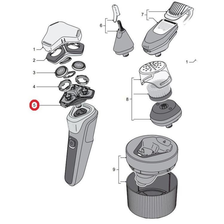 SH71 Shaver Head Bracket Frame for Philips S5531 S7732 S7735 S9932 S9935 S5799 S5587 — view 4