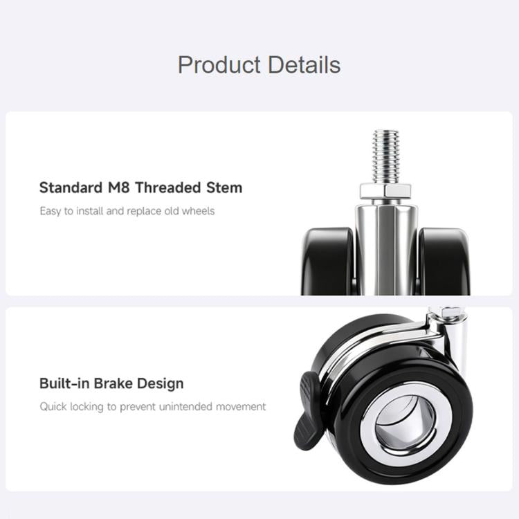 Waveshare For HomeRack 2.5-inch (60mm) Hollow Caster Wheel Kit With Brakes — view 4