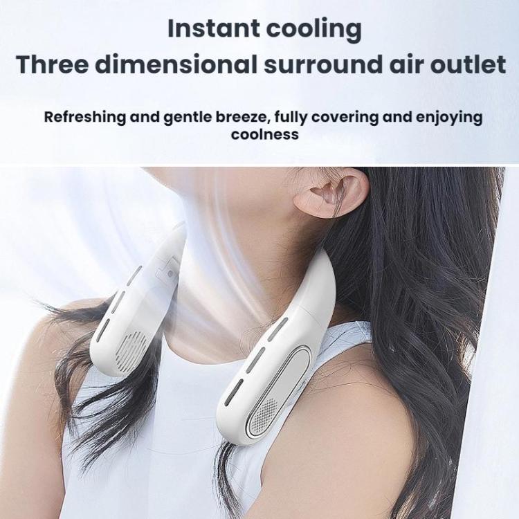 Outdoor Digital Display Folding Silent Neck-Mounted Bladeless Fan — view 5