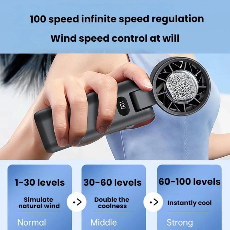 WT21 Handheld Cooling Fan Foldable Ice Pack Fan With Battery Level Display — view 5