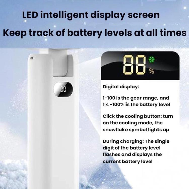 WT21 Handheld Cooling Fan Foldable Ice Pack Fan With Battery Level Display — view 8