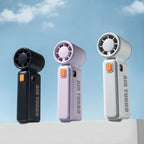 WH14 Handheld Digital Display Fan Outdoor Portable High Speed Fan — Purple