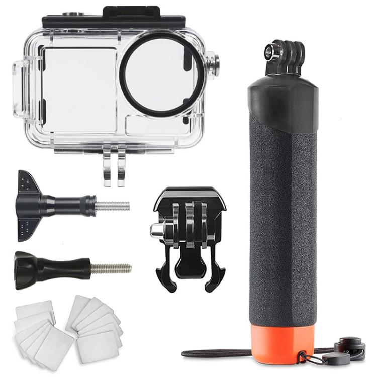Waterproof Diving Case with Buoyancy Float Stick Kit Includes Anti-Fog Inserts, Mounting Base, For DJI Action 5 Pro/4/3