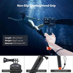 Waterproof Diving Case with Buoyancy Float Stick Kit Includes Anti-Fog Inserts, Mounting Base, For DJI Action 5 Pro/4/3