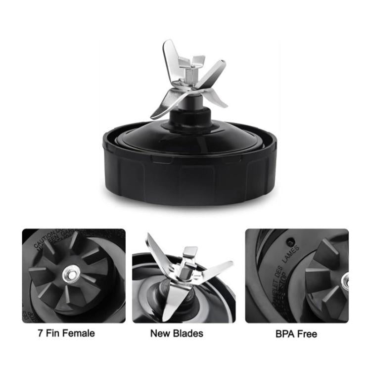 For Ninja BL480/BL482/BL642/BL682/NN102 Blender Accessories — 7-leaf Blade Holder + 2 Sealing Rings + Hook