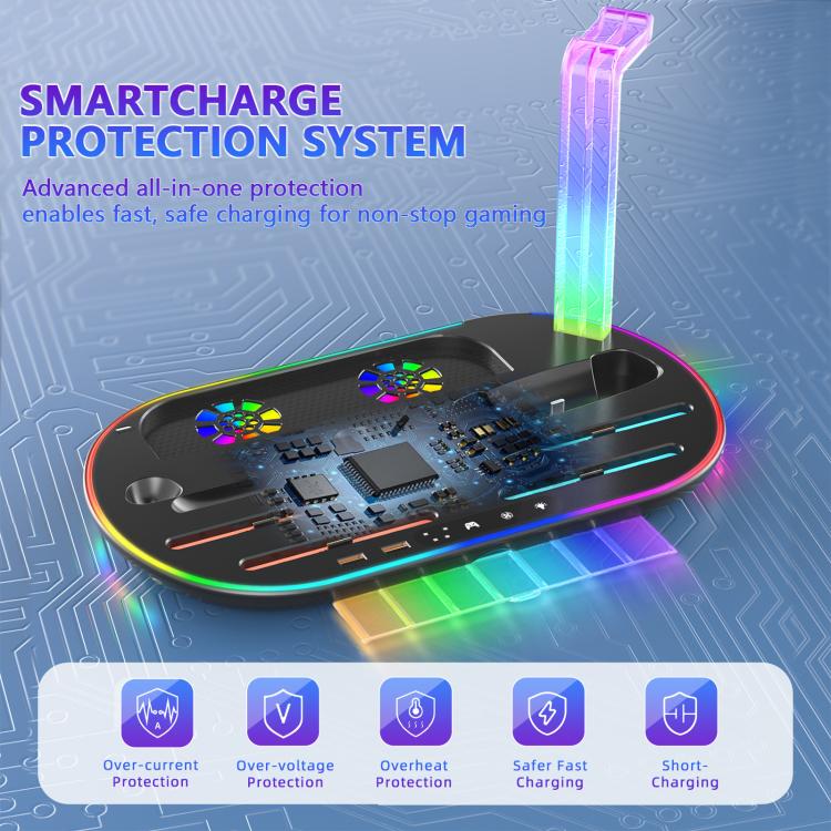 For Nintendo Switch 2 JYS NS2322 With RGB Light Charging Base Cooling Charging Storage Integrated Base