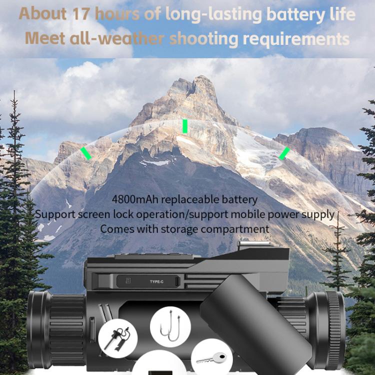 4K HD WiFi Night Vision Monocular 28X Zoom 64MP Infrared Hunting Telescope With No-Glow Recording & Animal Call Simulator
