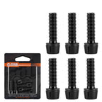 WEST BIKING 6pcs /Pack M5x18mm Titanium-Coated Bike Stem Screws for Mountain Bicycles