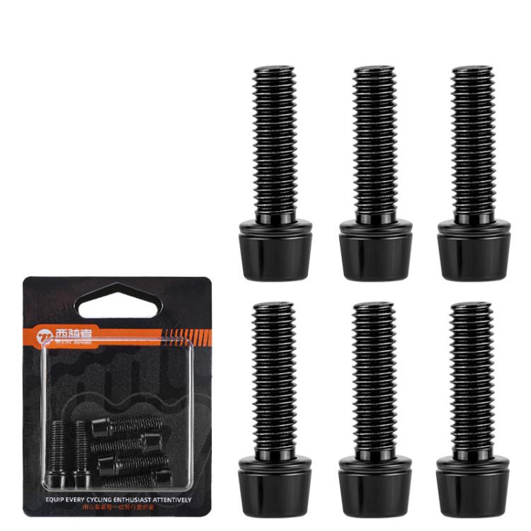 WEST BIKING 6pcs /Pack M5x18mm Titanium-Coated Bike Stem Screws for Mountain Bicycles