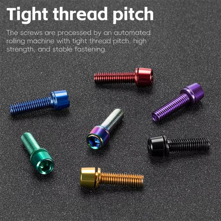 WEST BIKING 6pcs /Pack M5x18mm Titanium-Coated Bike Stem Screws for Mountain Bicycles