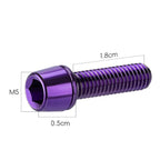 WEST BIKING 6pcs /Pack M5x18mm Titanium-Coated Bike Stem Screws for Mountain Bicycles