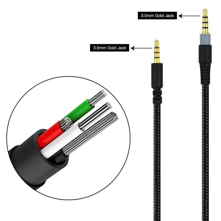 For Kingston HyperX Cloud Alpha / Mix 3.5mm Male To Male Headset Recorder Cable
