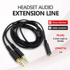 For Razer Kraken V2 3.5mm Male To Female 2 In 1 Extension Cable Audio Adapter