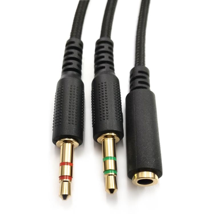 For Razer Kraken V2 3.5mm Male To Female 2 In 1 Extension Cable Audio Adapter