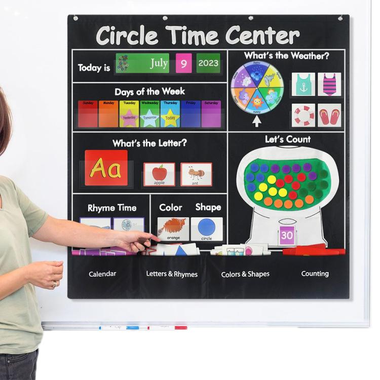 Calendar Weather Cards/Alphabet Word Cards/Circular Time Learning Card Bag