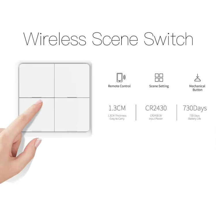 Graffiti Smart Home Wireless Scene Switch APP Timer 4-Button Adhesive Smart Switch