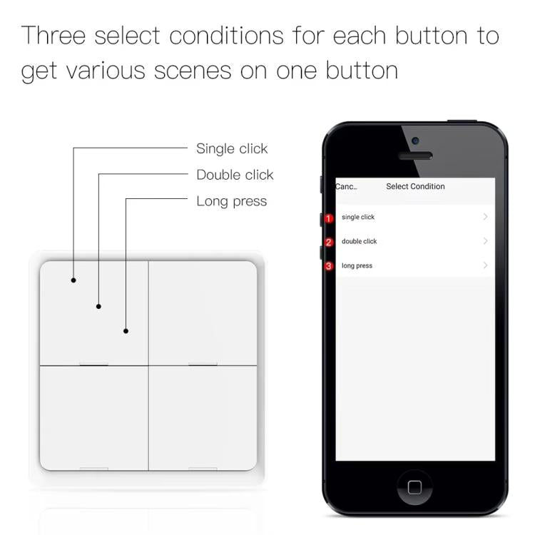 Graffiti Smart Home Wireless Scene Switch APP Timer 4-Button Adhesive Smart Switch