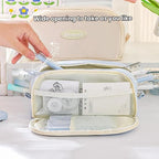 Double Layer Large Capacity Pen Pouch Simple Stationery Box For Students — view 6