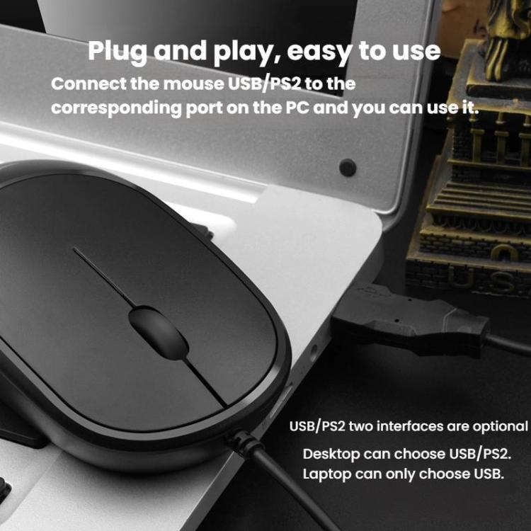 Little Kangaroo DS-919 Anti-Static Anti-Interference Wired Mouse Business Industrial Slim Mouse