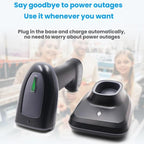 Long-range Wireless QR Code Barcode Scanner With Base
