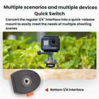 Quick Release Quick Mount Plate Gimbal Base Accessories For Phones Mirrorless Cameras Action Cameras