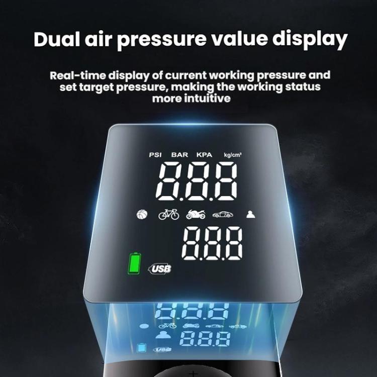 Portable Smart Lighting Wireless Digital Display Car Air Pump — view 5