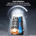 Portable Smart Lighting Wireless Digital Display Car Air Pump — view 6