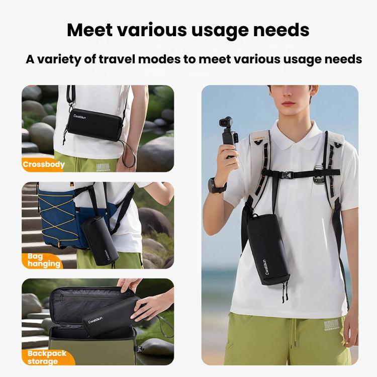 For DJI Osmo Pocket 3 Cwatcun D240 Small Storage Bag Crossbody Portable Waterproof Sports Camera Bag