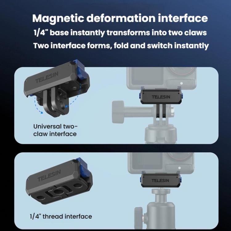 TELESIN Magnetic Adapter Mount, For DJI Osmo Action 3 / 4 / 5 Pro