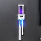 Rechargeable UV Toothbrush And Cup Sterilizer Wall Mount - Drill-Free Installation For Single User