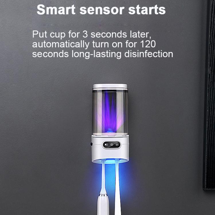 Rechargeable UV Toothbrush And Cup Sterilizer Wall Mount - Drill-Free Installation For Single User
