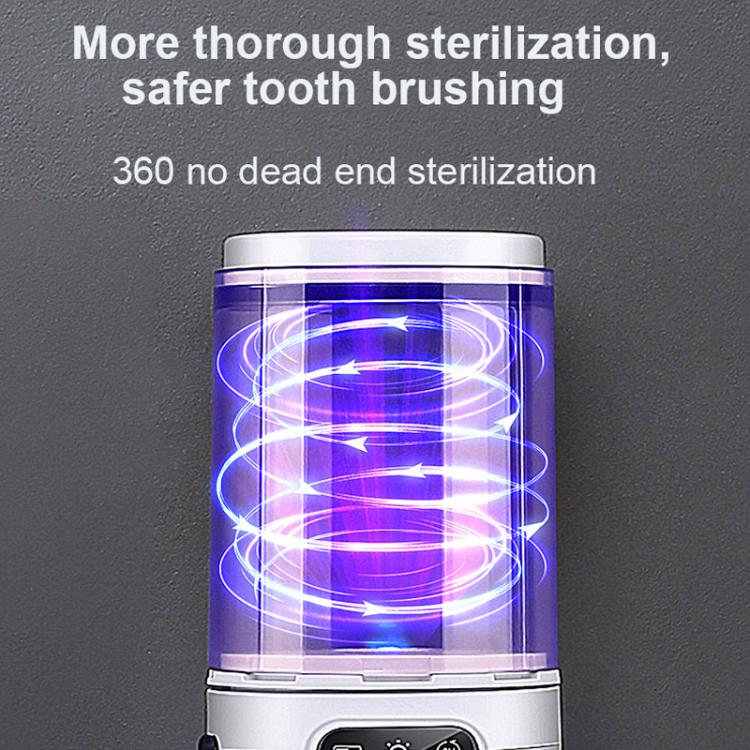Rechargeable UV Toothbrush And Cup Sterilizer Wall Mount - Drill-Free Installation For Single User
