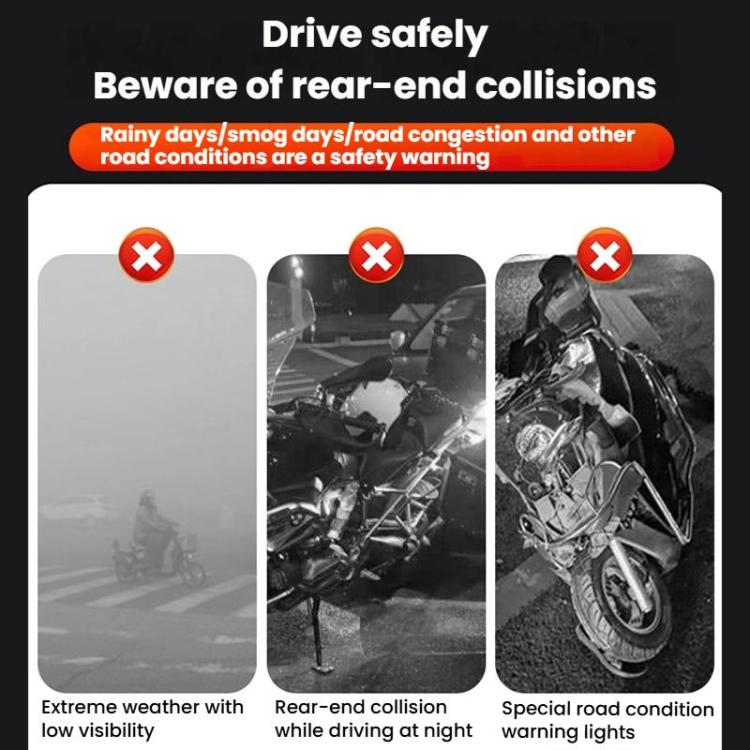 Car Solar-Powered Anti-Collision Warning Light Motorcycle Wireless LED Rear Tail Light