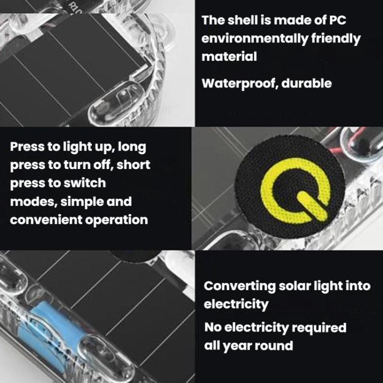 Car Solar-Powered Anti-Collision Warning Light Motorcycle Wireless LED Rear Tail Light