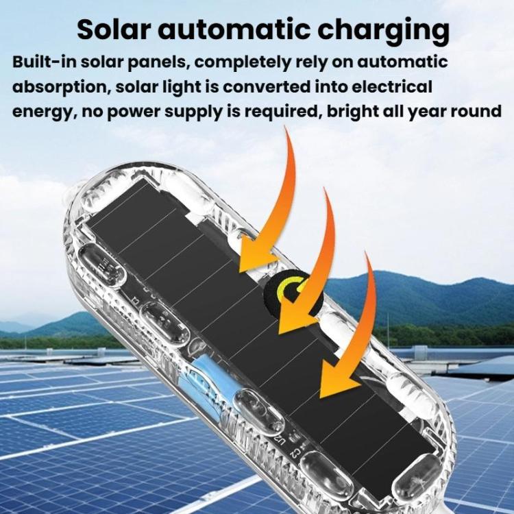 Car Solar-Powered Anti-Collision Warning Light Motorcycle Wireless LED Rear Tail Light