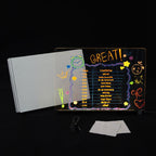 Luminous Transparent Acrylic Erasable Fluorescent Writing Message Board Billboard — LED 35x26cm