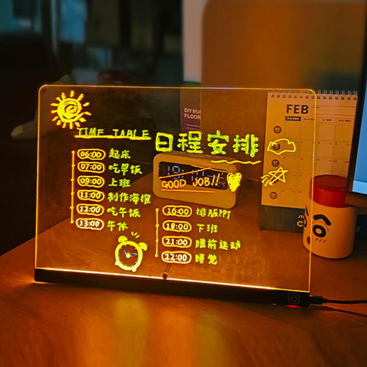 Luminous Transparent Acrylic Erasable Fluorescent Writing Message Board Billboard — view 10