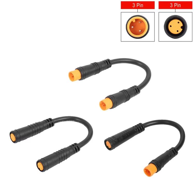 For Electric Bicycle Thumb Throttle 3 Pin Extension Cable Waterproof Wire Plugs